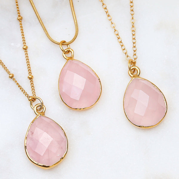 Chunky Rose Quartz Necklace