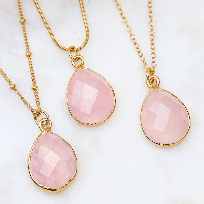 Chunky Rose Quartz Necklace