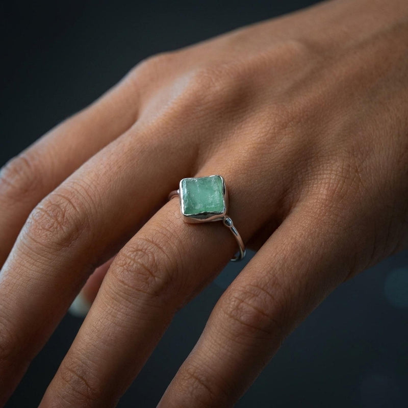 Raw Australian Jade Ring, view 11 of 12