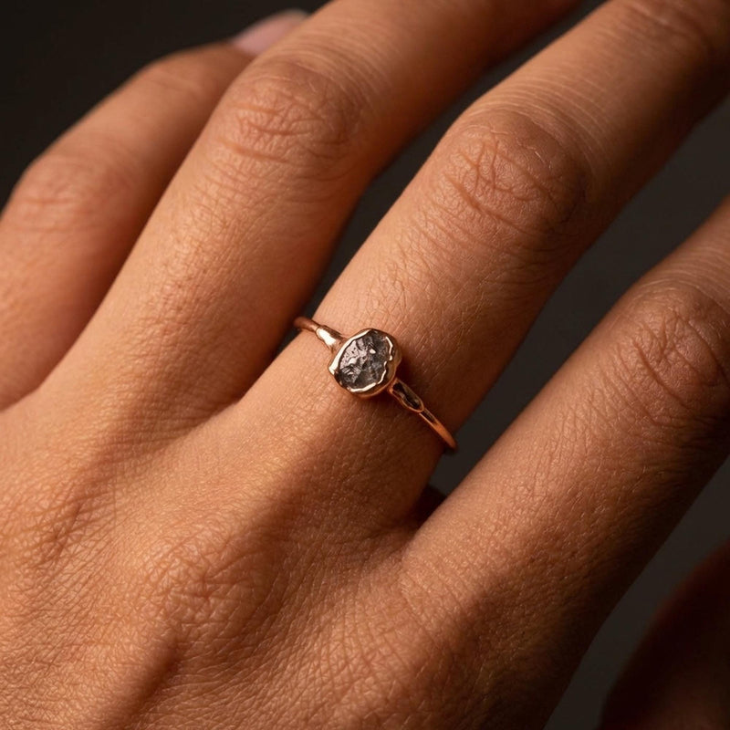 Raw Black Diamond Ring in Sterling Silver, view 12 of 12