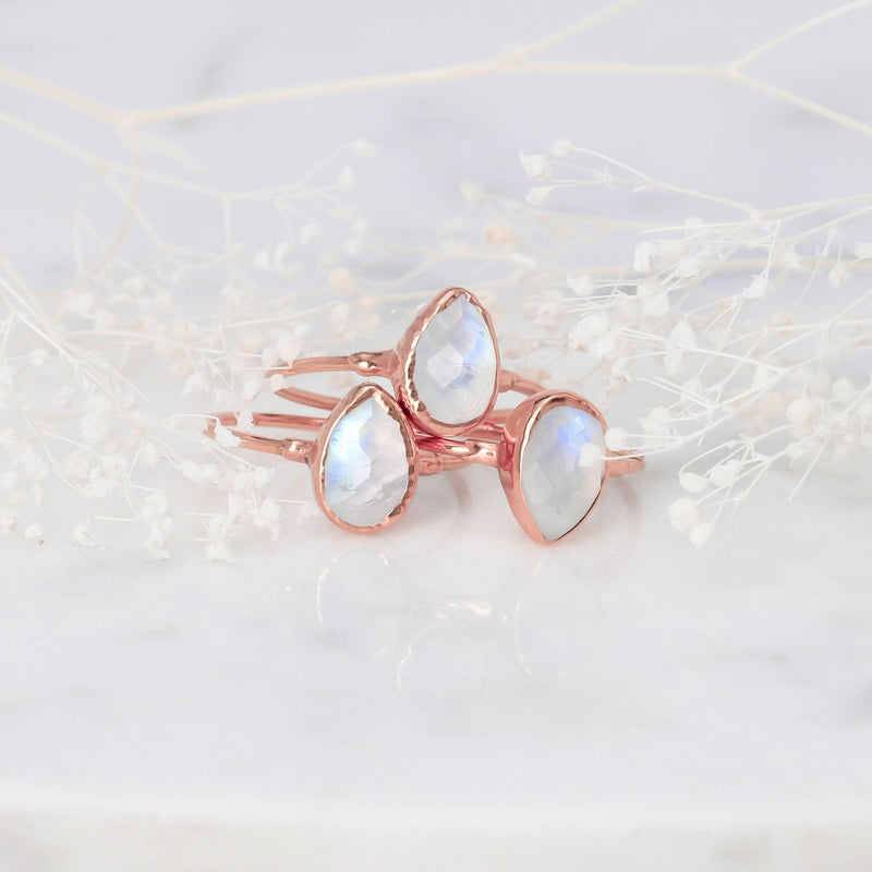 Rain Drop Moonstone Ring in Yellow Gold, view 13 of 14