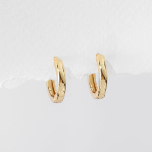 14k Huggie Sleeper Earrings • Chunky Gold Filled Hoops