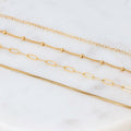 14k Layering Chains, Gold Filled Necklace, Paperclip, Cable, Snake, or Beaded Satellite Chain, Tarnish Free & Hypoallergenic, Chain Only