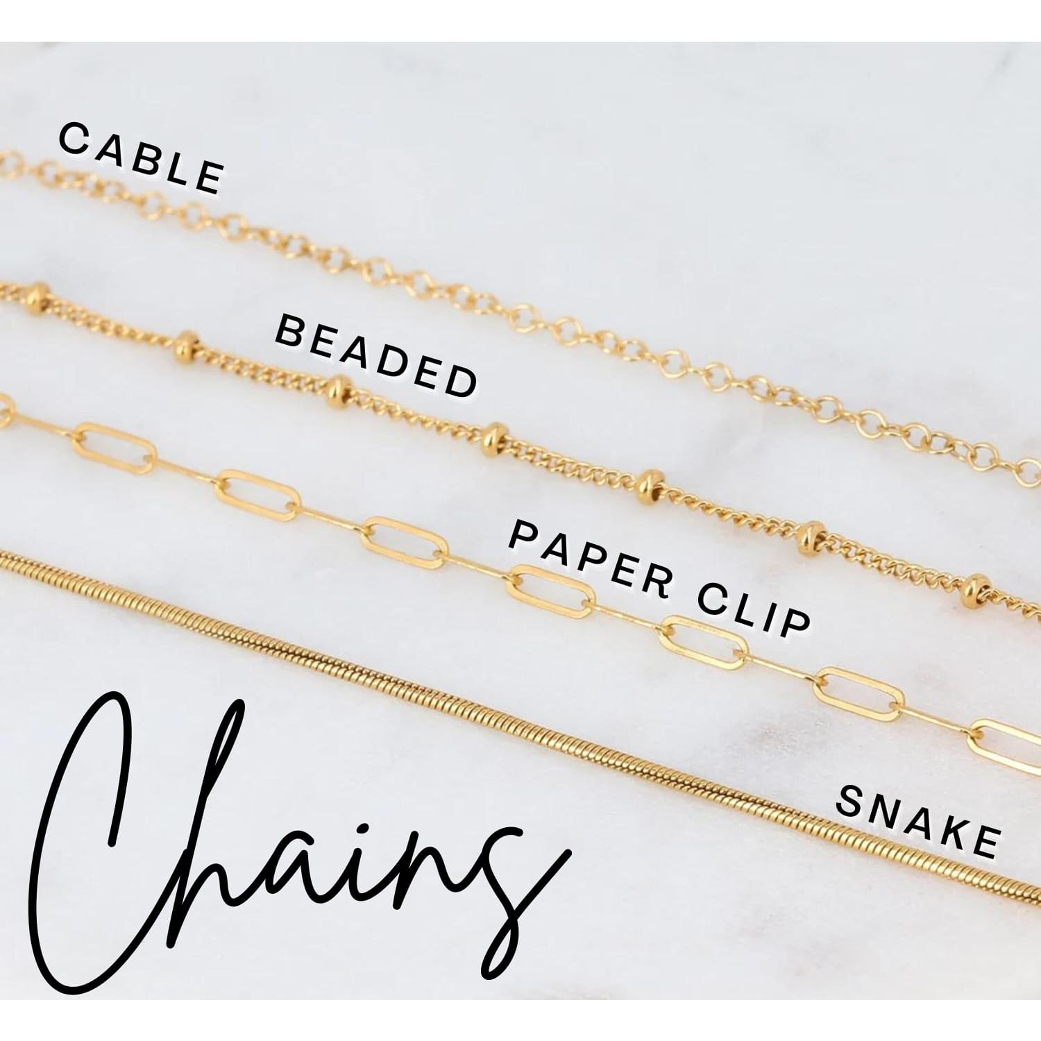14k Layering Chains Gold Filled Necklace Paperclip Cable