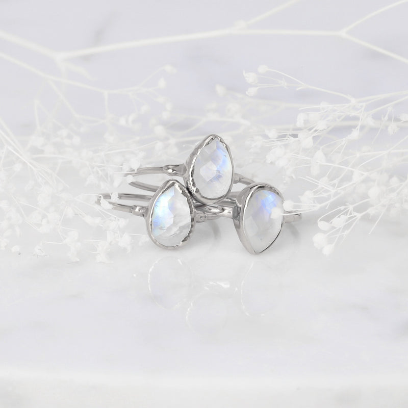 Rain Drop Moonstone Ring in Yellow Gold, view 14 of 14