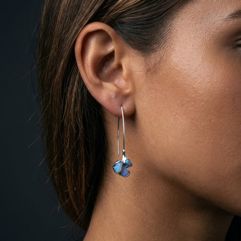 Edgy Raw Opal Dangle Earrings, view 14 of 14