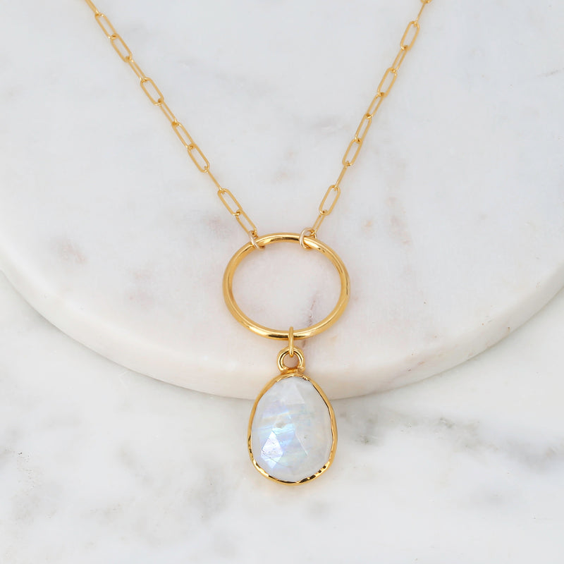 Rainbow Moonstone Necklace, view 2 of 5