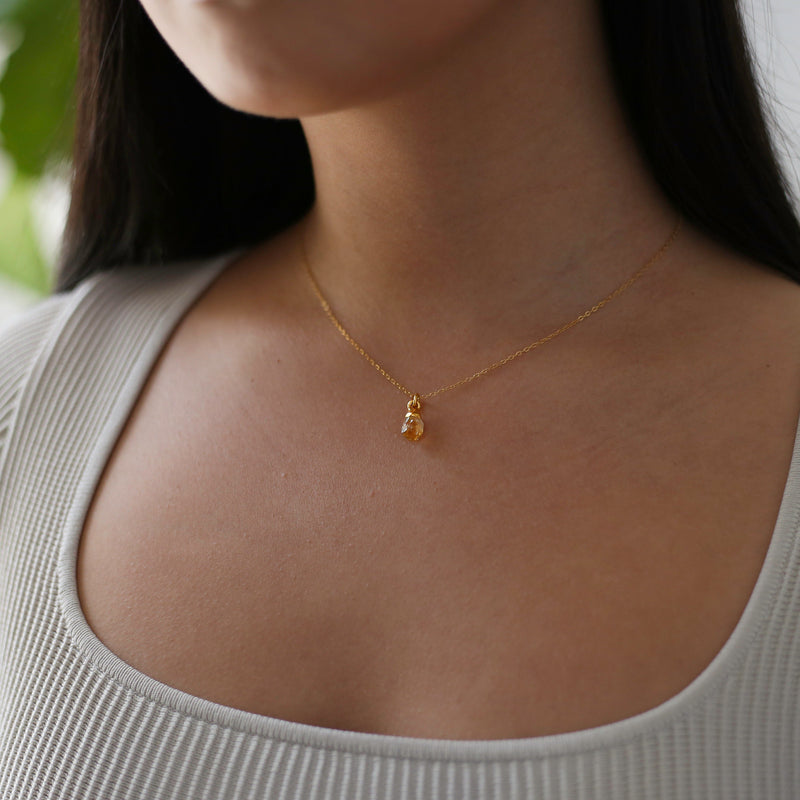 Dainty Raw Citrine Choker, view 3 of 9