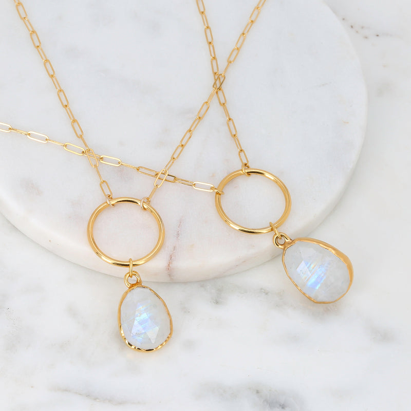 Rainbow Moonstone Necklace, view 3 of 5