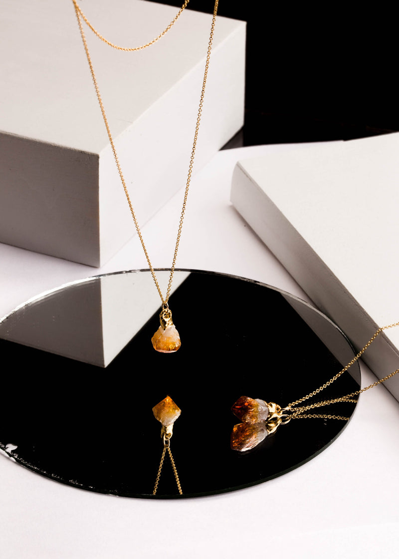 Large Raw Citrine Necklace, view 5 of 12