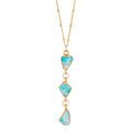 Triple Raw Opal Necklace, Australian Fire Opal Pendant