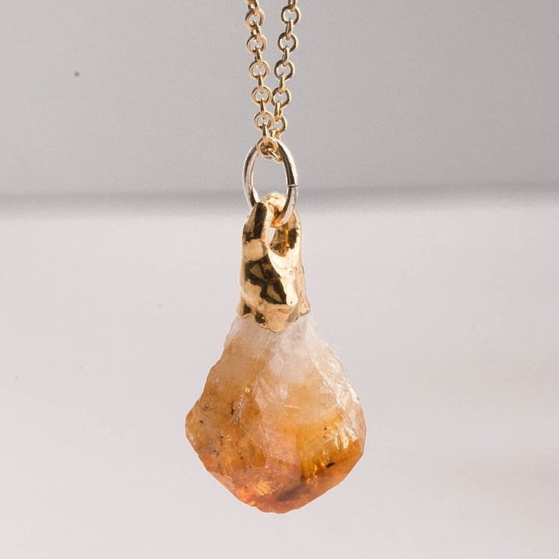 Large Raw Citrine Necklace, view 9 of 12