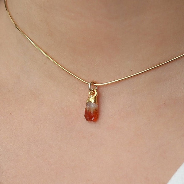 Raw Citrine Choker in 24k gold-filled