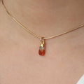Citrine Choker • Raw Gemstone Crystal Necklace • 24k Gold Filled Snake Chain • Dainty Small Stone • Simple November Birthstone • 14 inch