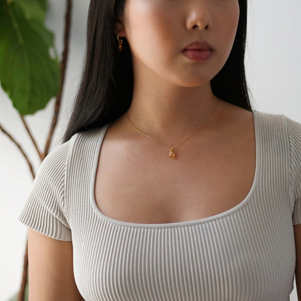 Dainty Raw Citrine Choker