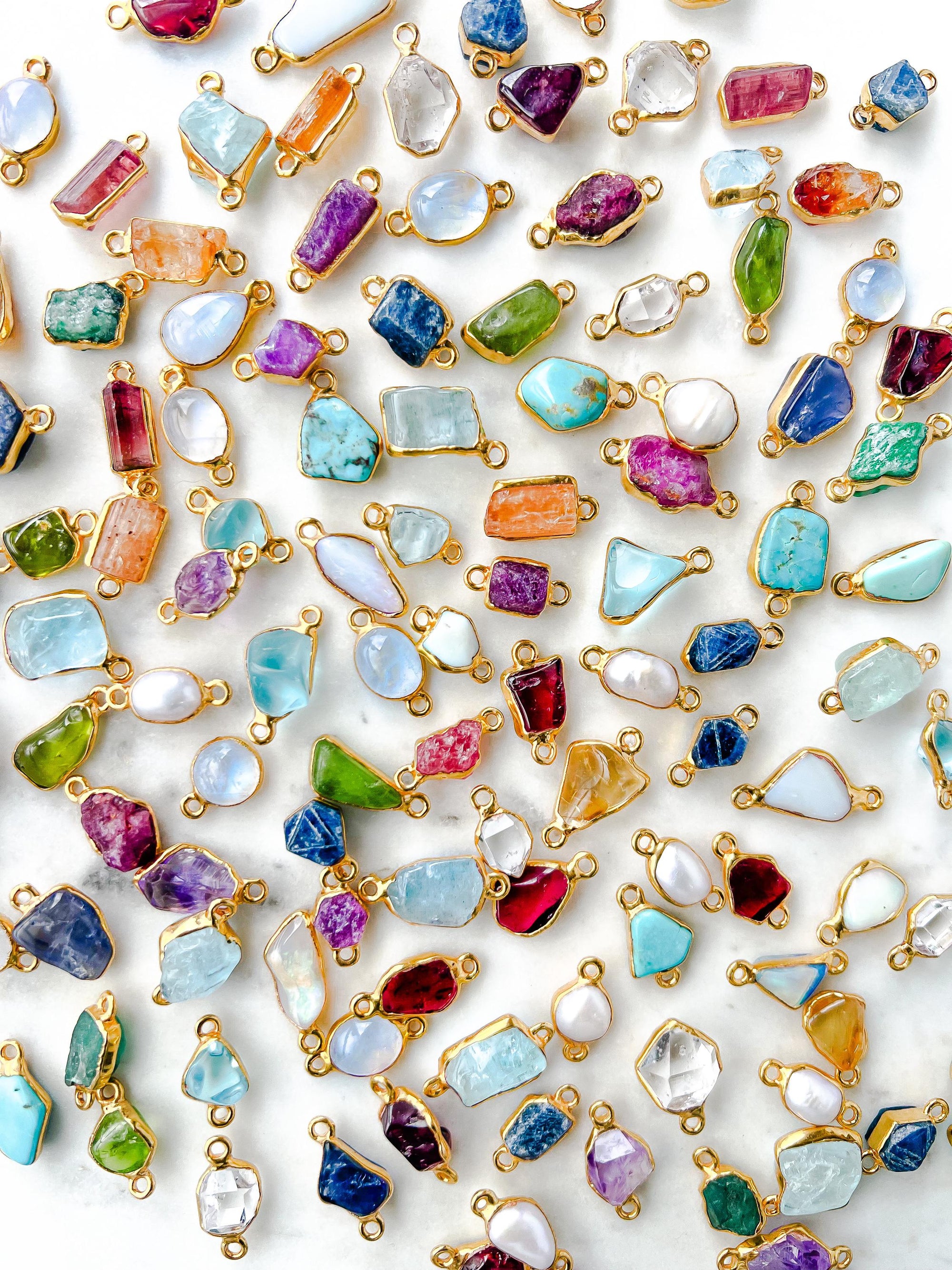 Custom Raw Birthstone Necklace • Lariat Mother’s Necklace • Unique Mother's Day Gift • Kids Birthstone Family Necklace • Boho Raw Gemstone