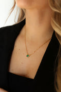 Dainty Mood Necklace, Color Changing Gold Gemstone Choker