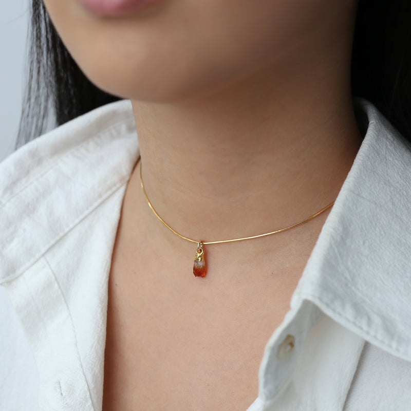 Raw Citrine Choker in 24k gold-filled, view 3 of 6