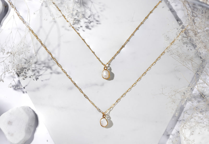 Pearl Choker Necklace in 24k gold dip, view 5 of 9