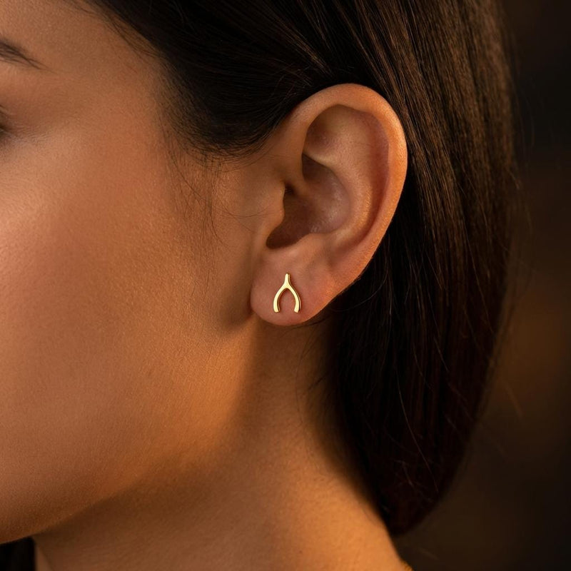 Pair of gold ghost threader earrings with a tiny ghost on a fine chain (2 of 11)