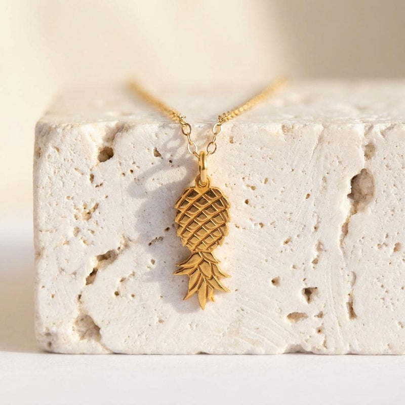 Blooblee Upside Down Pineapple Necklace, 24k gold vermeil (photo 4)