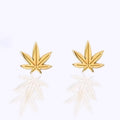Marijuana Leaf Stud Earrings