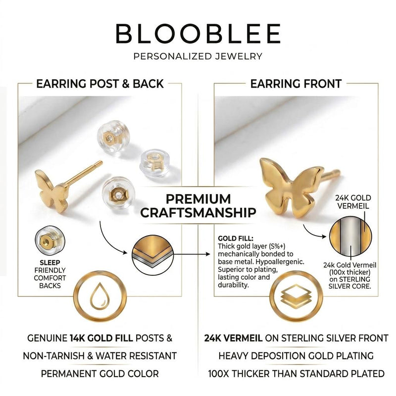 Pair of horse head profile stud earrings in polished gold (8 of 8)