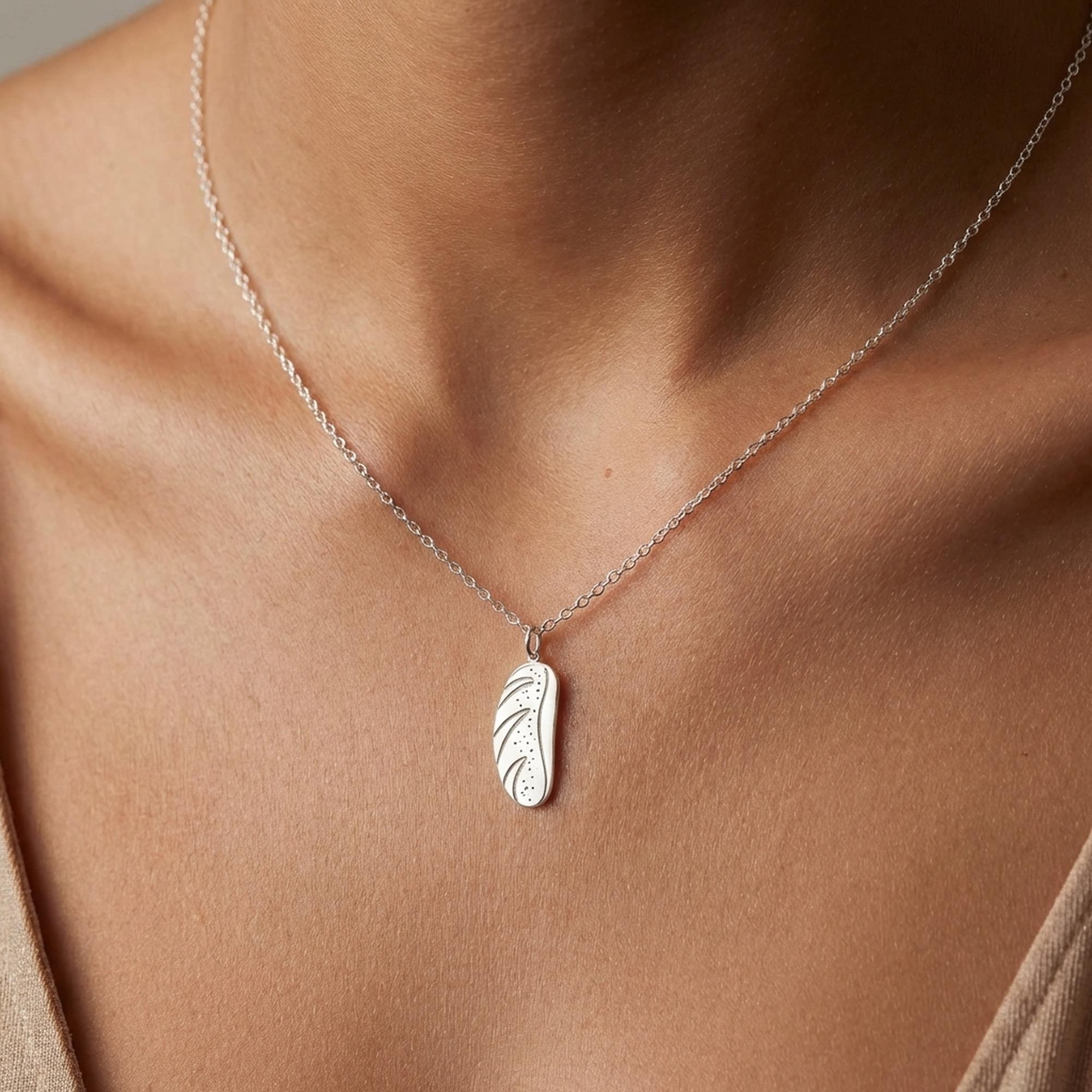 Small gold bread loaf pendant on a fine cable chain necklace (2 of 8)