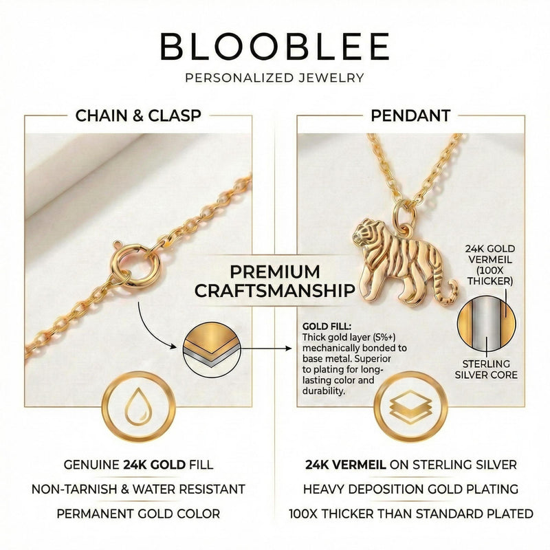Fine gold chain necklace with a small tiered Christmas tree pendant (11 of 11)