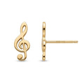 Treble Clef Stud Earrings
