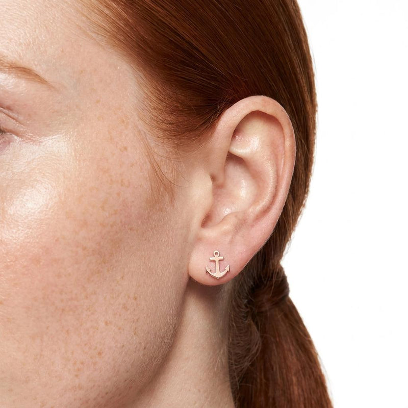 Additional photo of the Anchor Stud Earrings