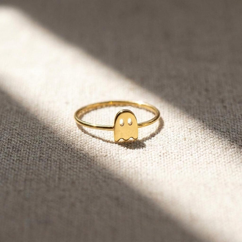 Ghost Ring, 24k gold vermeil, photographed on white