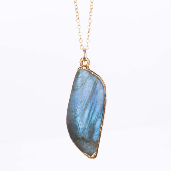 Statement Raw Labradorite Necklace