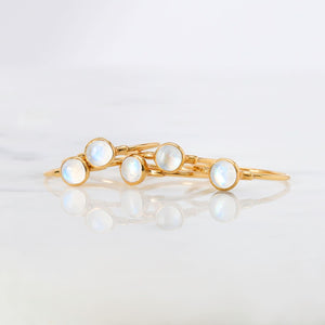 Dainty Rainbow Moonstone Ring • Gold Filled • June