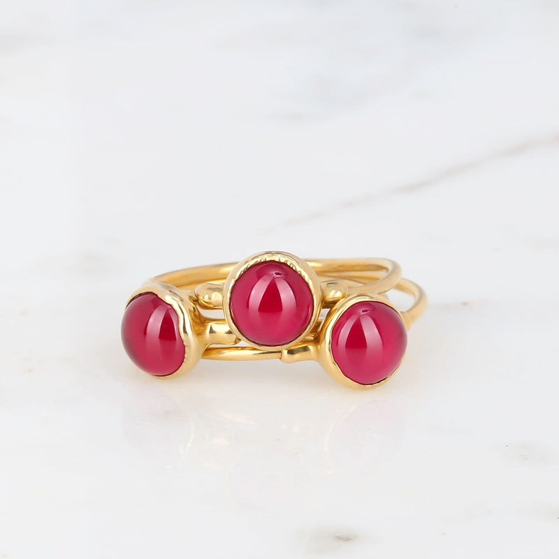Dainty Ruby Ring Created Gold Minimalist Simple Engagement