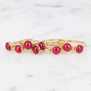 Dainty Ruby Ring Created Gold Minimalist Simple Engagement