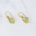 Raw Peridot Drop Earrings, Gold-Filled August Birthstone
