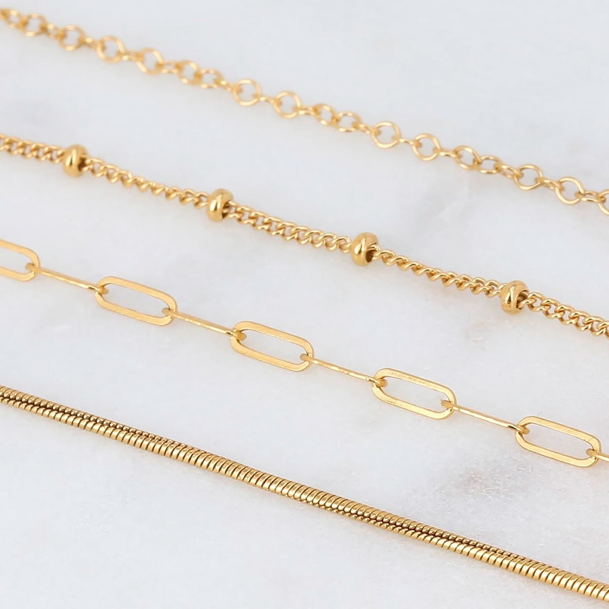 14k Layering Chains necklace in gold-filled