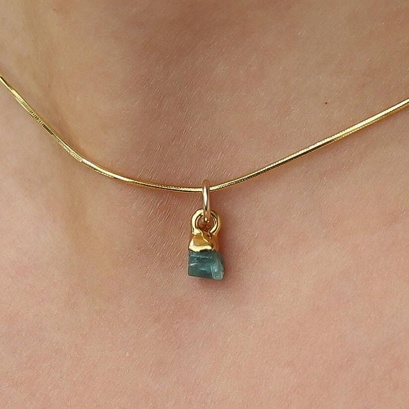 Raw Emerald Choker in 24k gold-filled