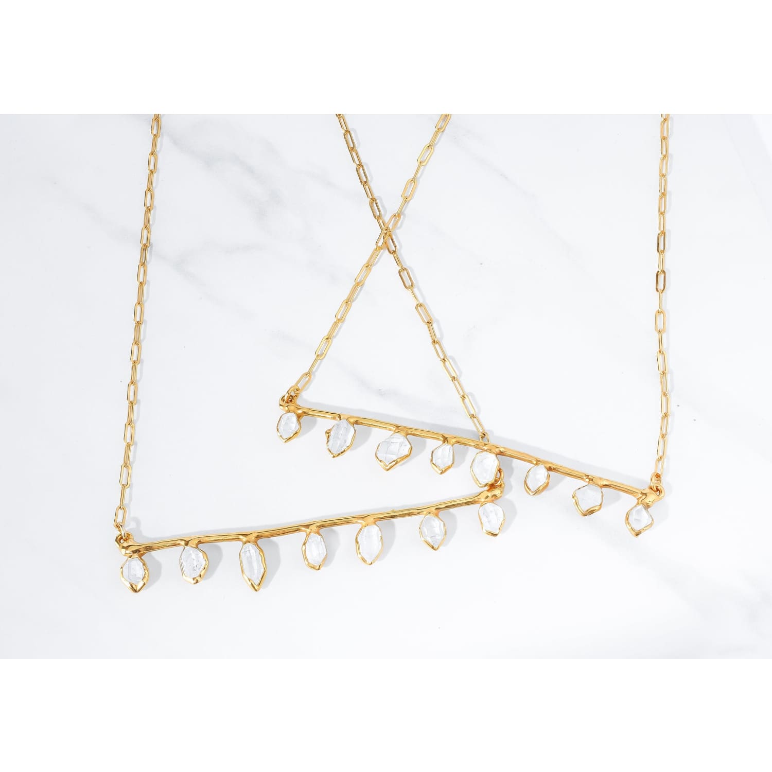 Fairy Raw Crystal Bar Necklace Gemstone Jewelry Rough Stone