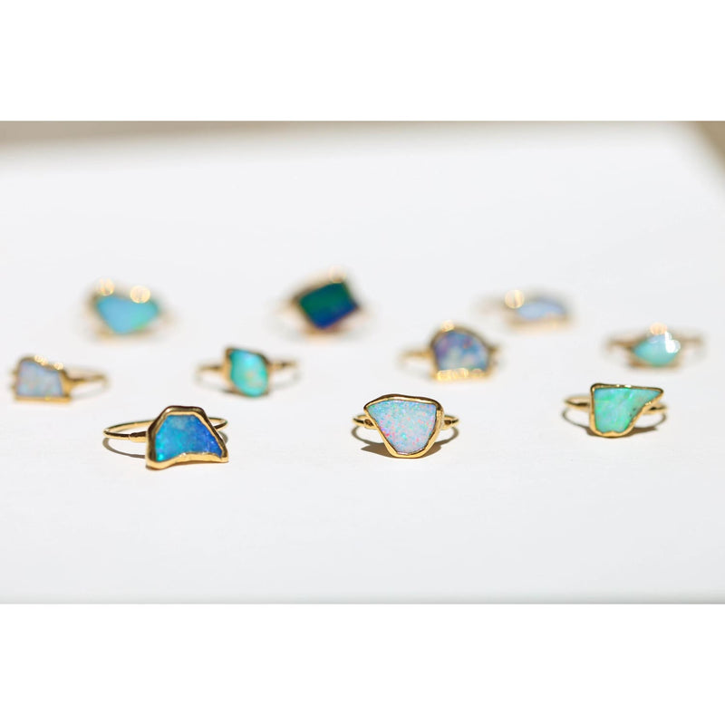 Gold Raw Opal Ring for Women • Filled • Bohemian Gemstone •