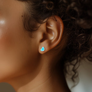 Tiny Raw Turquoise Studs • Minimalist Dainty Earrings • Gold Filled • December Birthstone • Something Blue • Simple Bridesmaid Gift