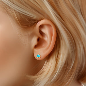 Tiny Raw Turquoise Studs • Minimalist Dainty Earrings • Gold Filled • December Birthstone • Something Blue • Simple Bridesmaid Gift