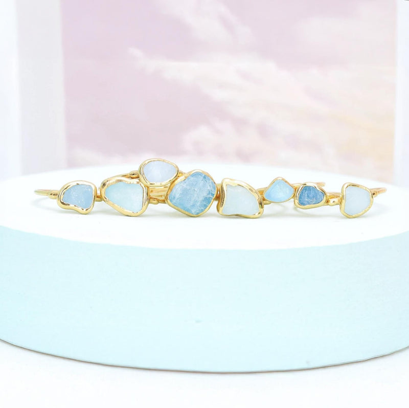 Dainty Raw Aquamarine Ring for Women, Gold Ring, Dainty Ring, Aquamarine Jewelry, March Birthstone, Raw Crystal Ring, Raw Stone Ring, Pisces