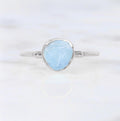 Dainty Raw Aquamarine Ring in Silver