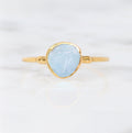 Dainty Raw Aquamarine Ring, March Birthstone Crystal Ring