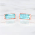 Raw Bar Aquamarine Stud Earrings