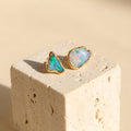 Mismatched Raw Opal Stud Earrings