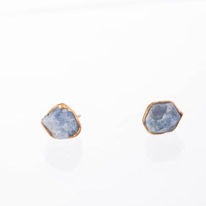 Large Raw Sapphire Earrings Gold September Birthstone Stud