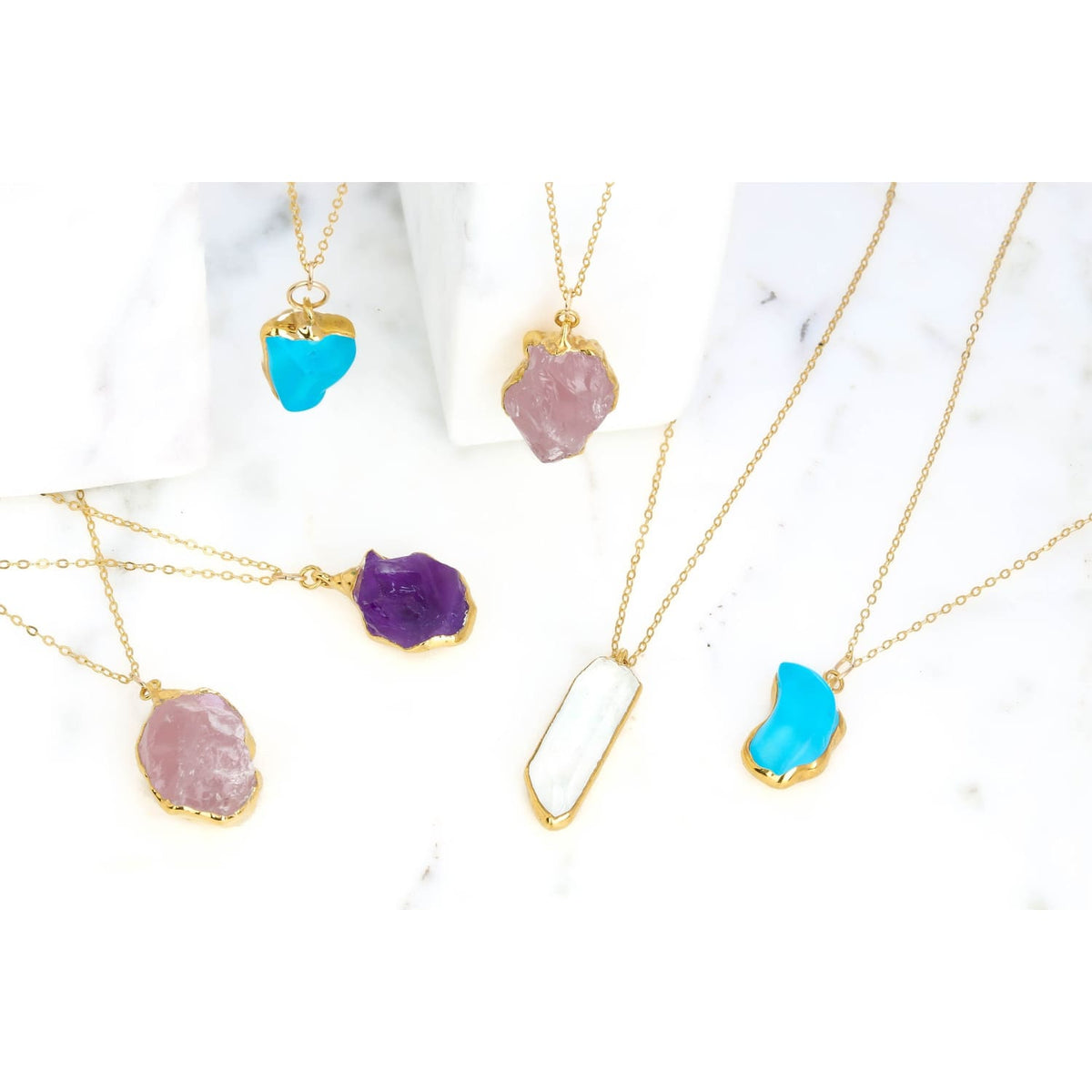 LARGE STATEMENT NECKLACE Mystery Box Yellow Gold Gemstone